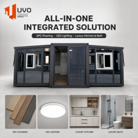 Maison conteneur extensible UVO 20FT : Appartement modulaire préfabriqué de luxe en verre |   Maison de location Airbnb haut de gamme pour le marché australien