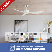Ventilateur de plafond intelligent 1stshine ABS Blade Copper Motor, commande par application mobile, utilisation intérieure et extérieure, haute efficacité
