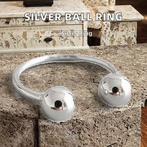 Women's <b>925</b> Sterling <b>Silver</b> Hight Fashion <b>Ring</b> Double Side Glossy Ball Small Big Finger Opne Cut <b>Rings</b> for Engagement Gift Party - Product Image 2