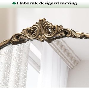 Wiserset Vintage Baroque Arched Wall Mirror 30x40 Inch Antique Gold <b>Framed</b> Traditional Decorative Mirror for Living Room Bedroom - Product Image 5