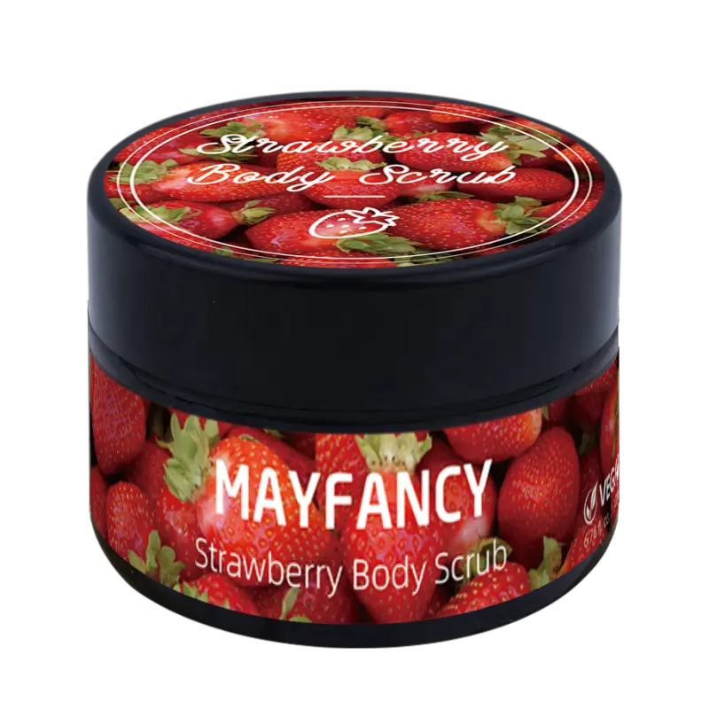 MAYFANCY Deep Cleansing Skin Care Private Label Fruit Smell Strawberry Exfoliating Body Scrub for Home Bath Adults Female 3000