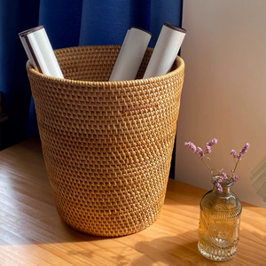 Cesta de Almacenamiento Hecha a Mano, Tejida con Jacinto de Agua y Paja, Ecológica, con Asa, para Almacenamiento de Algas Marinas - Product Image 4