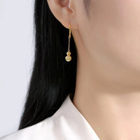 2024 nouveau or calebasse boucles d'oreilles goutte en laiton mariage gourde en forme de calebasse boucles d'oreilles pour les mariées