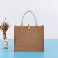 Sac en jute personnalisé avec logo, coloré, en lin, pour cadeaux de Noël, avec estampage bleu et motif Père Noël doré, idéal pour les grandes fêtes