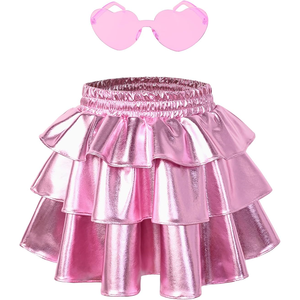 Conjunto de Falda Tutú Brillante <span class=keywords><strong>con</strong></span> Capas para Niñas <span class=keywords><strong>con</strong></span> Lentes de Corazón, Disfraz Brillante para Fiestas, Cumpleaños, Halloween, Disfraces - Product Image 3