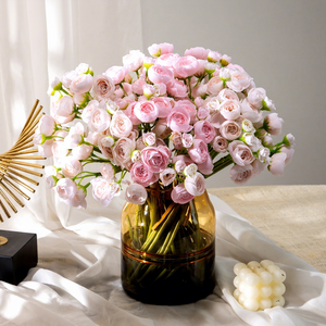Ramo de Mini Rosas Artificiales Hechas a Mano, Flores de Seda Atadas a Mano para Centros de Mesa de Boda, Decoración para el Hogar, Hoteles y Fiestas - Product Image 4