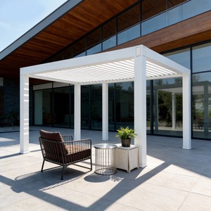 Pérgola Coberta Montada em Alumínio, Gazebo Externo com Teto Elétrico, Perfil de Pérgola com Persiana, Pavilhão de Alumínio para Jardim - Product Image 6
