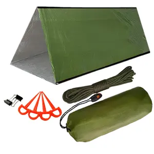 2 Person Mylar Shelter Tube With Paracords Emergency Disaster Relief Tent For Hiking Camping Outdoor Survival Kit