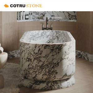 Natuursteen Materiaal Calacatta Violet Marmeren Villa Indoor Moderne Luxe Badkuip Woondecoratie Aangepast Ontwerp - Product Image 3