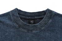 T-shirt noir hommes neige sable lavage surdimensionné détruit poids lourd hommes T-shirt T-shirt imprimé à la demande avec Logo Logo personnalisé