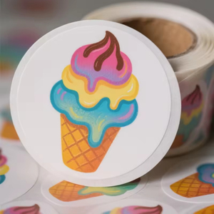 Brand <b>logo</b> <b>Sticker</b> Custom Round Vinyl <b>Stickers</b> Roll - Product Image 2