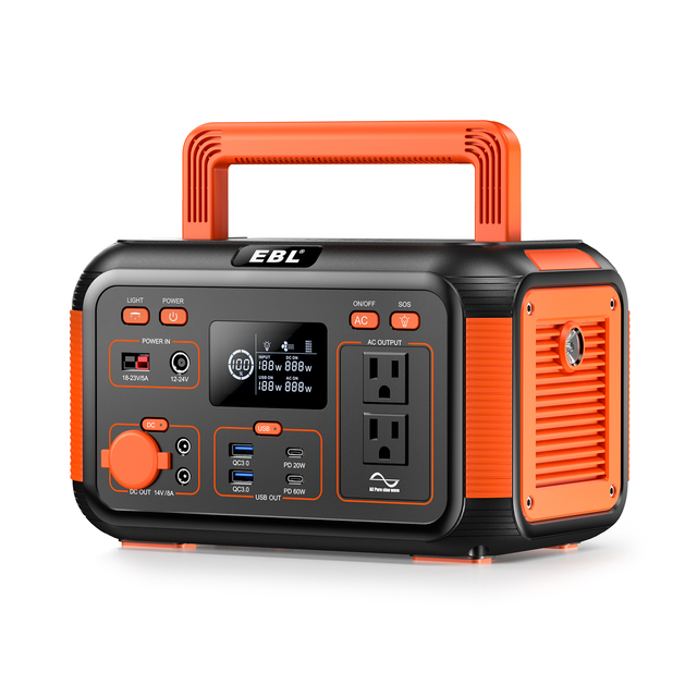 EBL Portable Power Station 300W(Peak 600W) Lithium Battery Camping Solar Generator for Outdoor Indoor Emergency Use
