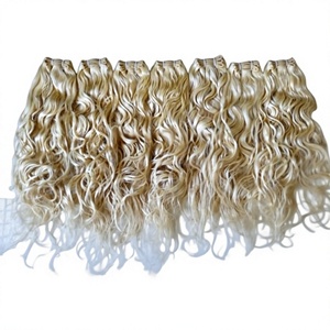 Extensiones de Cabello Virgen Remy Indio, Lacio Sedoso Rubio, Ondulado, Doble Trama - Product Image 1