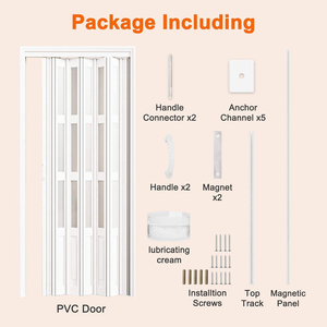 Porte pliante en PVC antivol et imperméable |   Cloison pliante silencieuse pour salle de bain, supermarché et maison, installation facile - Product Image 2