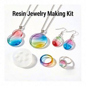 TOYSRUNNER Handmade Resin Keychain <b>DIY</b> <b>Kit</b> Jewelry Hard Crystal Clear UV LED Lamp Silicone Molds Glitter Foil Flowers Pendant - Product Image 5