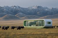 Casa Cápsula Prefabricada de Diseño Moderno y Lujoso para Acampar, con Sistema Inteligente