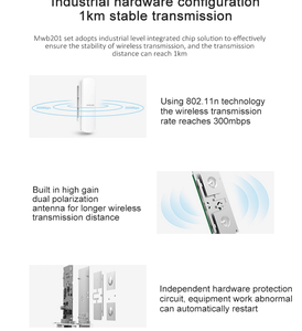 Mercury mwb201 cầu AP không dây ngoài trời 2.4G 300Mbps đặt điểm truy cập 1km cấp doanh nghiệp Bộ định tuyến truy cập điểm-điểm 1km - Product Image 5