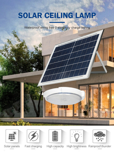 Vườn ngoài trời trang trí Powered Bảng điều chỉnh cảm biến <span class=keywords><strong>LED</strong></span> lũ lampe bóng đèn năng lượng mặt trời trần ánh sáng vòng văn phòng nhà phòng trong nhà 300W 80 - Product Image 5