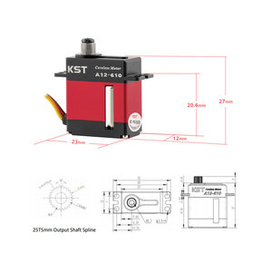 KST A12-610 V8.0 9kg 0.10sec/60Degree Soft Start RC Model HV Mini Coreless Servo Aluminum Alloy Case for FPV <b>Racing</b> <b>Drones</b> DIY - Product Image 3