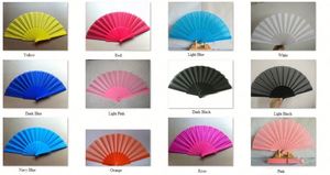 Abanico Plegable Clásico de Plástico Plano de Color Sólido para Damas, para Baile de Verano - Product Image 3