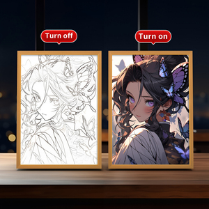 New Anime <span class=keywords><strong>LED</strong></span> sơn ánh sáng với khung gỗ thiết kế hiện đại cho trang trí nội thất và kỳ nghỉ sử dụng - Product Image 3