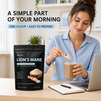 Poudre de champignon Crinière de lion à absorption rapide, haute pureté, sans agglomération, goût doux, pour le bien-être cérébral quotidien, support OEM/ODM