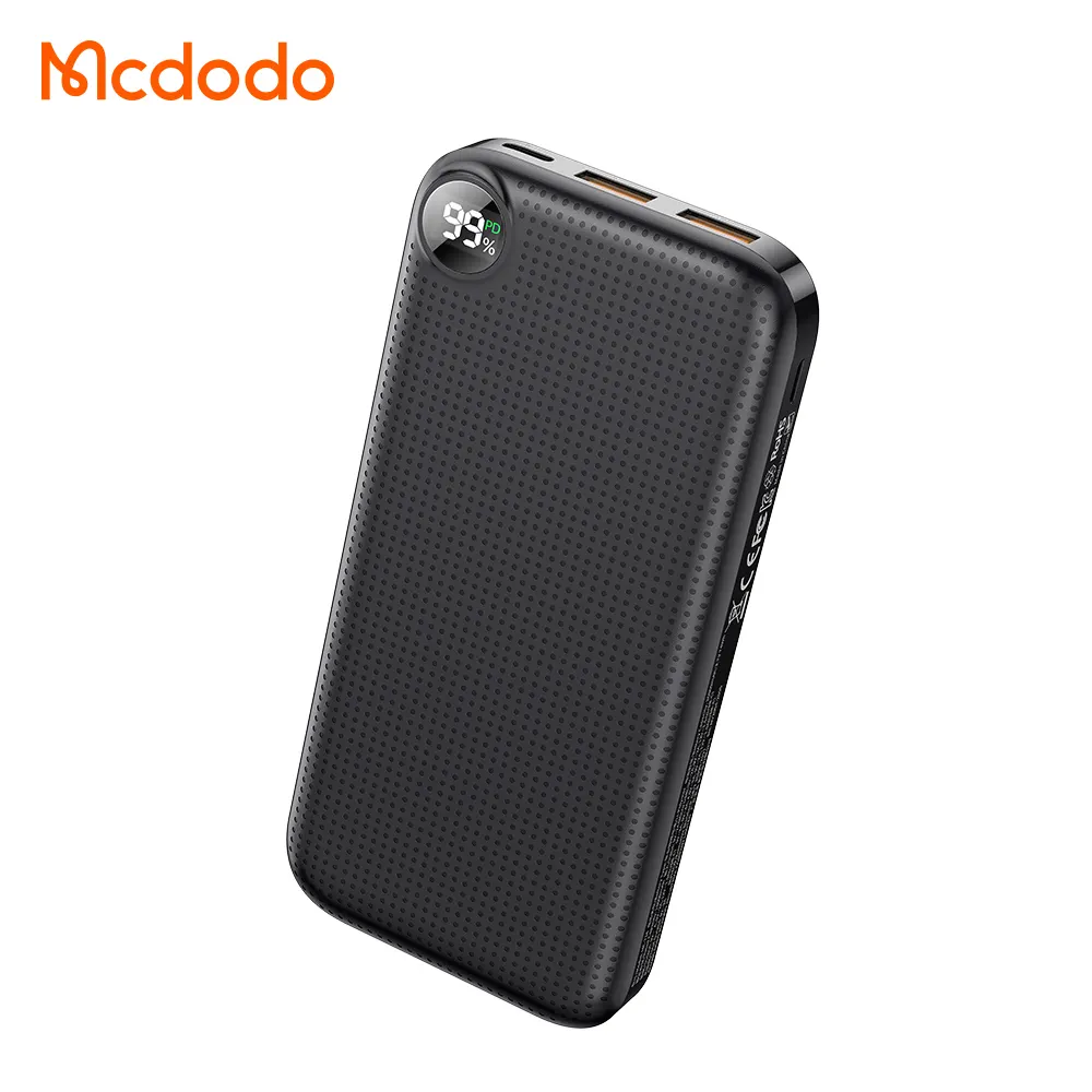 Mcdodo 22.5W PD+QC Digital Display With LED 20000mAh High Power Fast Charge Mobile Portable Power Bank 20000mAh for Mobile phone