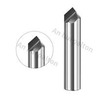 Pisau Pemotong Chamfer Berlian PCD, Alat Chamfering Hasil Akhir Cermin, Pemotongan CNC Presisi untuk Grafit, Bahan Keramik