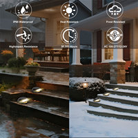 Lampes LED d'escalier et de chemin intérieures/extérieures AC/DC 24V de haute qualité, étanches IP65, en aluminium, dimmables 2-8W, 60 faisceaux