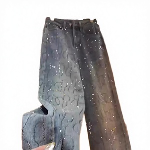 2026 <b>Spring</b> New High Quality Versatile High Waist <b>Boot</b> Cut Denim Women's Jeans Eco-Friendly Windproof Safari Diamond Casual - Product Image 3