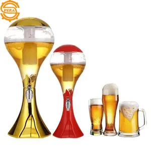 Dispensador de cerveja de plástico de mesa led, torre de cerveja para barra