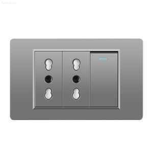 Italian Standard Dual Power Supply Wall <b>Socket</b> with Dual USB-C Outputs 20A Touch Panel Light Switch (PC Material) - Product Image 1