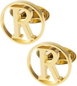Mancuernillas de Latón para Hombre, para Camisas de Esmoquin Clásicas, Mancuernillas de Boda con <span class=keywords><strong>Iniciales</strong></span> Personalizadas, Promoción Navideña, Aniversario - Product Image 1