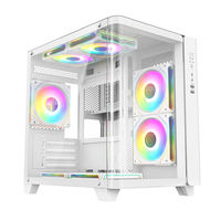 AntarcChill Custom Gaming PC Computer Case Bag Mid Tower Micro ATX Case Curved Tempered Glass Front and Side Panel Pc Cabinet