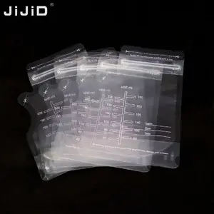 JIJID-Organisateur en silicone sans Bpa en plastique debout, emballage avec pochette zip-lock, sac de stockage du lait maternel pour aliments pour bébés