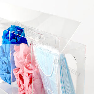 Caja de almacenamiento desechable de dispensador montado en la pared de acrílico transparente moderno de alta calidad para oficina médica de laboratorio de servicio de alimentos - Product Image 4