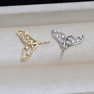 Accesorio de Plata de Ley S925 Hecho a Mano Wenchi, Cola de Pez, Estilo Barroco, Versátil, Soporte Hueco para Cuentas, Modelo 4026, Bañado en Oro - Product Image 5