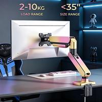 Brazo de Monitor de Aleación de Aluminio Rosa Disponible en Stock, para Escritorio Individual, 32 Pulgadas, con Logotipo Personalizado, Embalaje Manual, Servicio OEM, 2 a 10 KG
