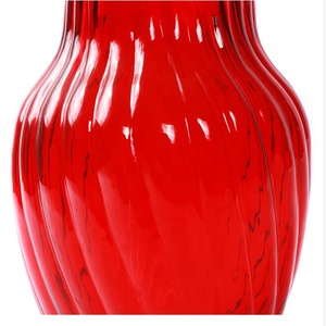 12x20.5cm Large <strong>Red</strong> Glass Flower <strong>Vase</strong> - Product Image 4