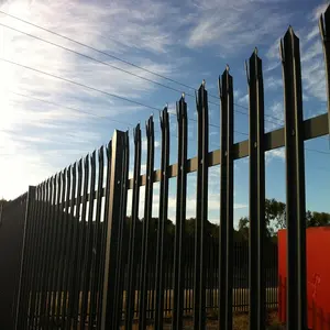 W部分栅栏围栏热镀锌2.4米栅栏围栏金属铁艺花园围栏，格子和大门粉末涂层