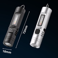 Mini lampe torche multifonctionnelle en alliage d'aluminium, avec pince porte-clés, durable, portable, pour le travail, les situations d'urgence et le camping
