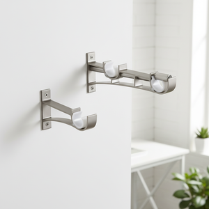 Moderna Asta per <span class=keywords><strong>Tende</strong></span> a U Singola <span class=keywords><strong>in</strong></span> Lega di Alluminio con Supporto <span class=keywords><strong>in</strong></span> <span class=keywords><strong>Legno</strong></span> per Accessori Finestre Casa o Matrimonio - Product Image 3