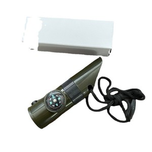 Survival Whistle With Led Light Thermometer Compass Military Green Compact For Camping Outdoor Use - Product Image 2