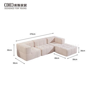 Thiết Kế Hiện Đại Chân Không Bao Bì Nén Bọt Cắt <span class=keywords><strong>Sofa</strong></span> Đặt Đồ Nội Thất Phòng Khách Sàn Chỗ Ngồi <span class=keywords><strong>Sofa</strong></span> Với Ottoman - Product Image 3