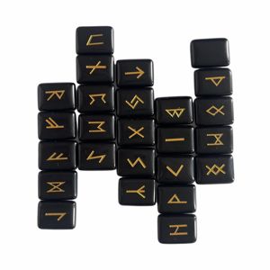 Productos de adivinación, cristal curativo, obsidiana negra, piedra runa - Product Image 6