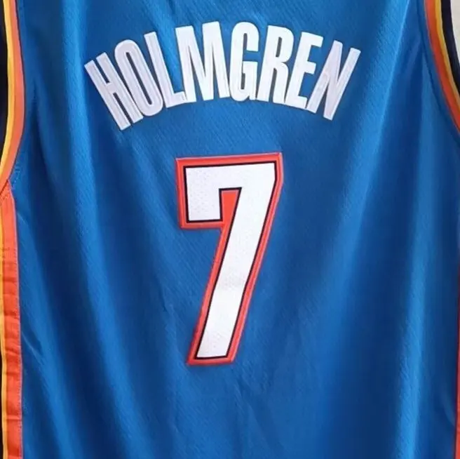 Chet Holmgren Blue เสื้อเจอร์ซีย์,เสื้อบาสเก็ตบอลแบบเย็บรอบแรกร่างปี2022