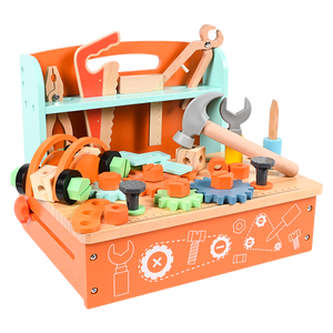 Take-Along Tool Kit Fine fix up Tools for Toddlers Wooden Tool Toy Toolbox Toddler Educational Construction Kids Toys