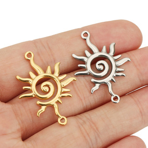 Connecteur Soleil en Acier Inoxydable Taille Moyenne Double Trou pour Bijoux DIY, Pendentif et Accessoire - Product Image 4