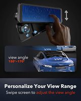 Caméra de tableau de bord pour voiture avec écran tactile 11 pouces 4K HD Carplay, caméra de recul et écran tactile