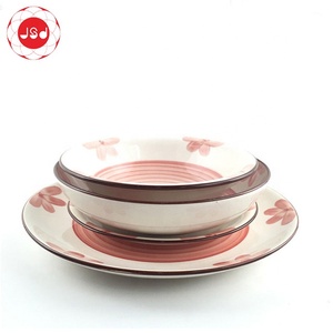 Vajilla <span class=keywords><strong>rosa</strong></span> con flores impresas, alta calidad, precio de fábrica - Product Image 5